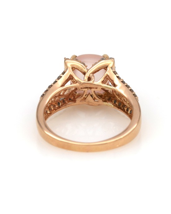 Rose Quartz and Diamond Accent Ring in Rose Gold